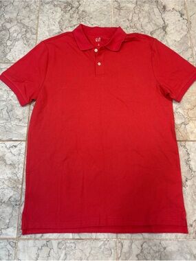 GAP Mens Short Sleeve Pique Polo Shirt Red Size  M NWT